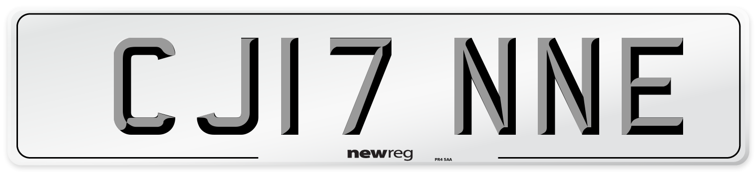 CJ17 NNE Number Plate from New Reg
